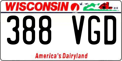 WI license plate 388VGD