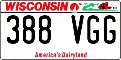 WI license plate 388VGG