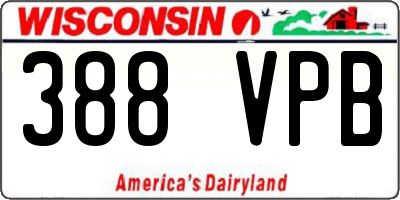 WI license plate 388VPB