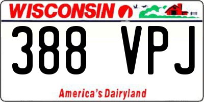 WI license plate 388VPJ