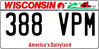 WI license plate 388VPM