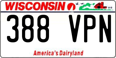 WI license plate 388VPN