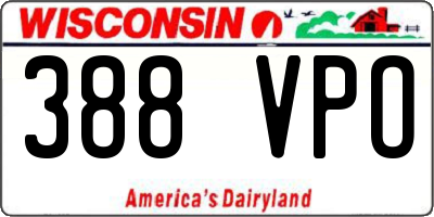 WI license plate 388VPO