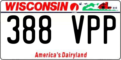 WI license plate 388VPP