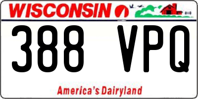 WI license plate 388VPQ
