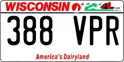WI license plate 388VPR