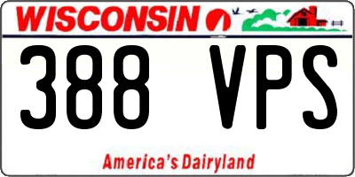 WI license plate 388VPS