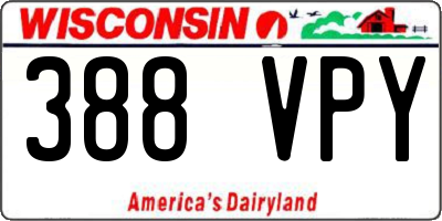 WI license plate 388VPY