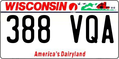 WI license plate 388VQA