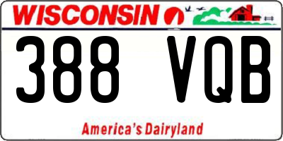 WI license plate 388VQB