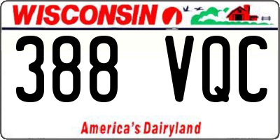 WI license plate 388VQC
