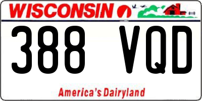 WI license plate 388VQD