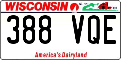WI license plate 388VQE