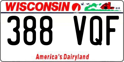 WI license plate 388VQF