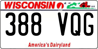 WI license plate 388VQG
