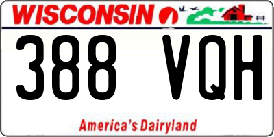 WI license plate 388VQH