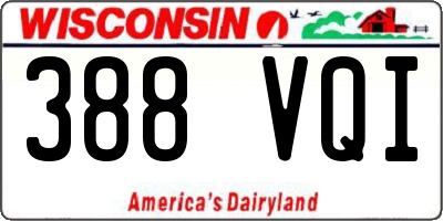 WI license plate 388VQI