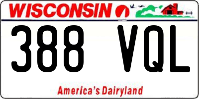 WI license plate 388VQL