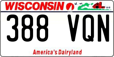 WI license plate 388VQN