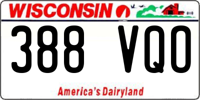 WI license plate 388VQO