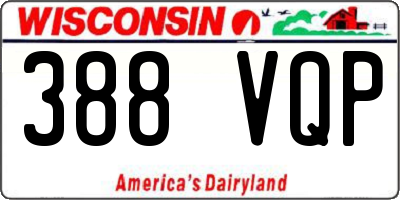 WI license plate 388VQP