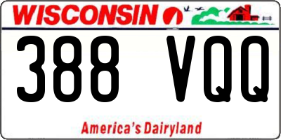 WI license plate 388VQQ
