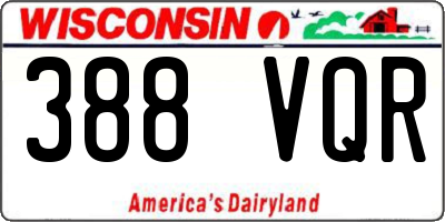 WI license plate 388VQR
