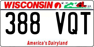 WI license plate 388VQT