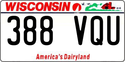 WI license plate 388VQU