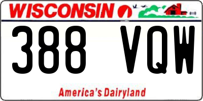 WI license plate 388VQW