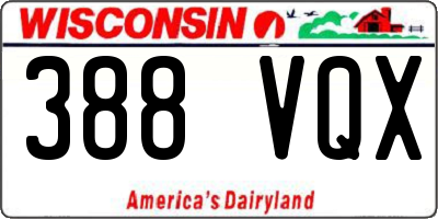 WI license plate 388VQX