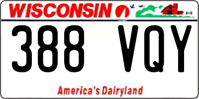 WI license plate 388VQY