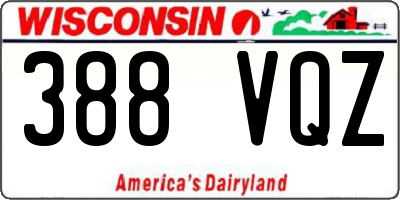 WI license plate 388VQZ