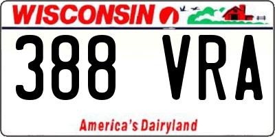 WI license plate 388VRA
