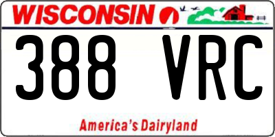 WI license plate 388VRC