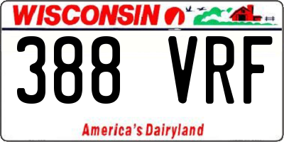 WI license plate 388VRF