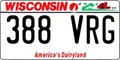WI license plate 388VRG