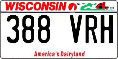 WI license plate 388VRH