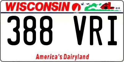 WI license plate 388VRI