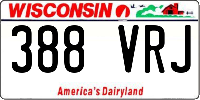 WI license plate 388VRJ