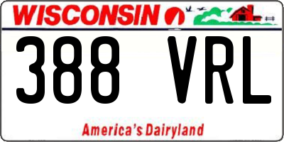 WI license plate 388VRL