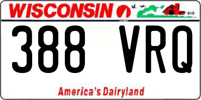 WI license plate 388VRQ
