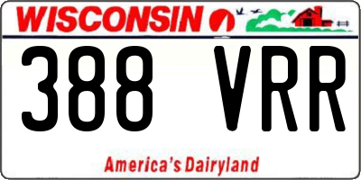 WI license plate 388VRR