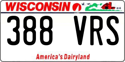 WI license plate 388VRS