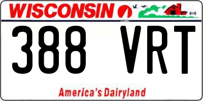 WI license plate 388VRT