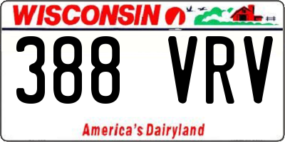 WI license plate 388VRV