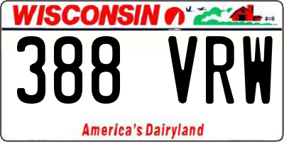 WI license plate 388VRW