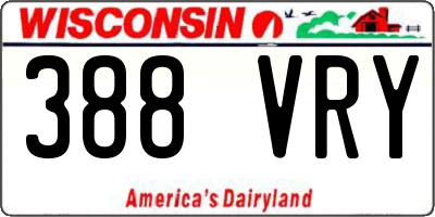 WI license plate 388VRY