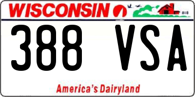 WI license plate 388VSA
