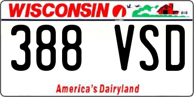WI license plate 388VSD